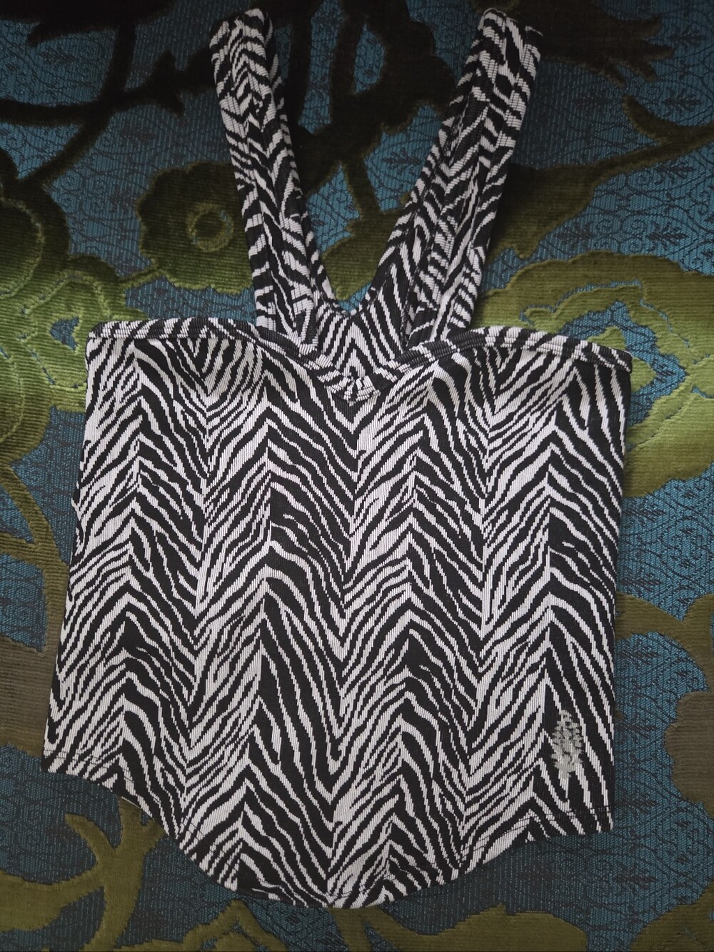 FP Movement Zebra Print Strappy Women’s Athletic Top - Black & White, Size XS/S